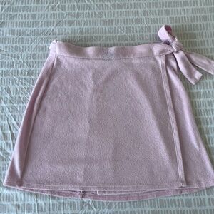 Reformation Terry Cloth Pink Tie-Waist Mini Skirt -Size S